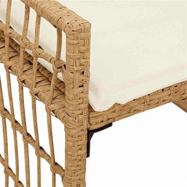 Grote foto vidaxl tuinbank effen natuurlijk en cr me 116 x 55 x 82 cm tuin en terras tuinmeubelen