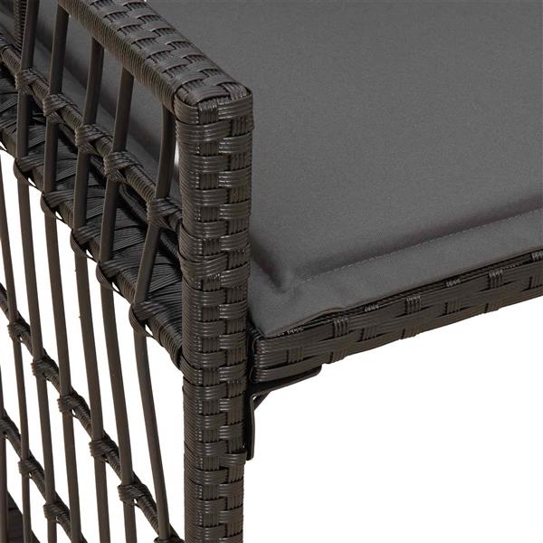 Grote foto vidaxl tuinbank effen zwart en donkergrijs 116 x 55 x 82 cm tuin en terras tuinmeubelen