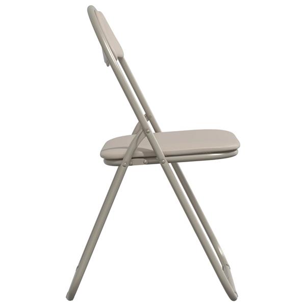 Grote foto vidaxl inklapbare stoel 2 pcs zand 48 x 43 5 x 81 cm nep leer huis en inrichting stoelen