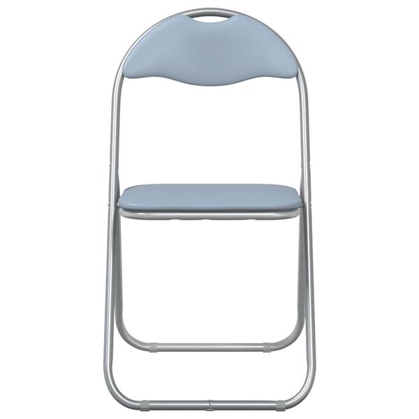 Grote foto vidaxl inklapbare stoel 2 pcs grijs 48 x 43 5 x 81 cm nep leer huis en inrichting stoelen