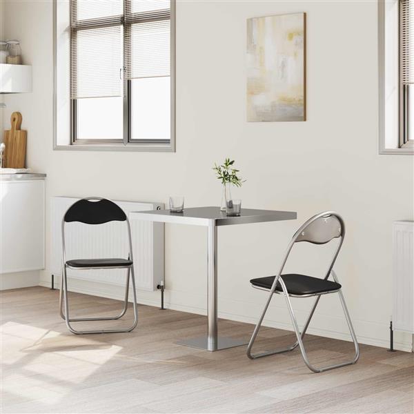 Grote foto vidaxl inklapbare stoel 2 pcs zwart en grijs 48 x 43 5 x 81 cm huis en inrichting stoelen