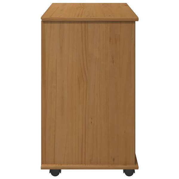 Grote foto vidaxl rolling kast honingbruin 63 5 x 39 x 65 5 cm massief vurenhout huis en inrichting overige
