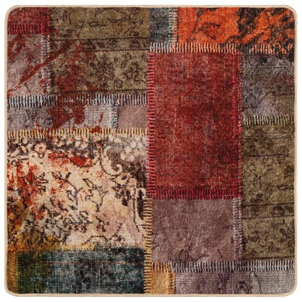 Grote foto vidaxl vloerkleedloper marsa multikleur 100 x 100 cm polyester en pvc huis en inrichting vloerbedekking en kleden