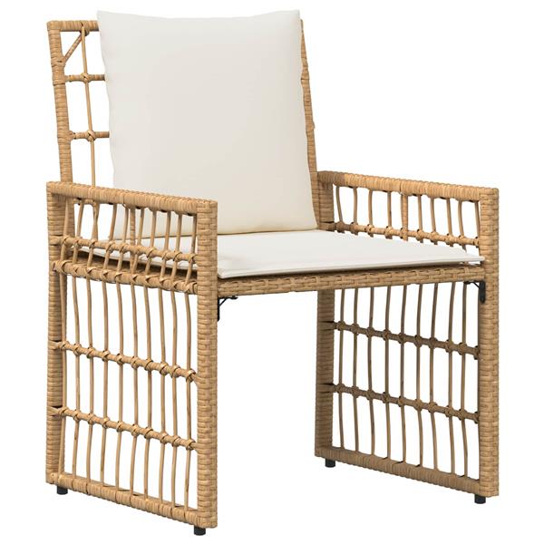 Grote foto vidaxl buitenmeubelset 4 pcs natuurlijk en cr me wit tuin en terras tuinmeubelen