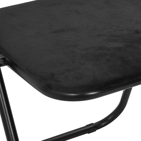 Grote foto vidaxl inklapbare stoel 2 pcs zwart 48 x 44 x 78 cm fluweel huis en inrichting stoelen