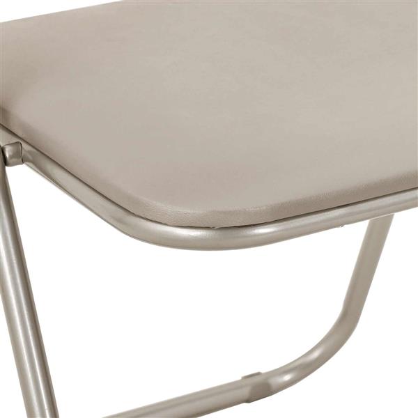 Grote foto vidaxl inklapbare stoel 8 pcs zand 48 x 43 5 x 81 cm nep leer huis en inrichting stoelen