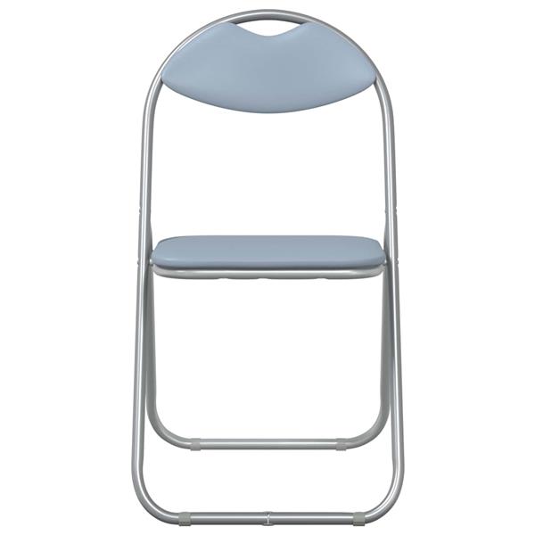 Grote foto vidaxl inklapbare stoel 8 pcs grijs 48 x 43 5 x 81 cm nep leer huis en inrichting stoelen