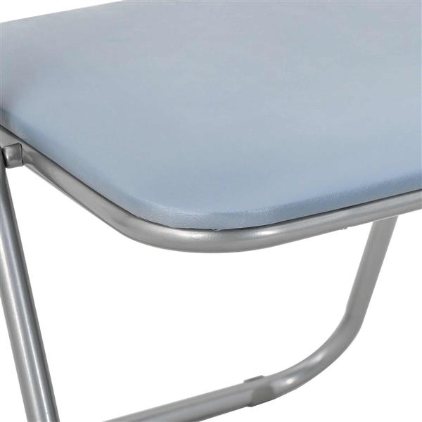 Grote foto vidaxl inklapbare stoel 8 pcs grijs 48 x 43 5 x 81 cm nep leer huis en inrichting stoelen