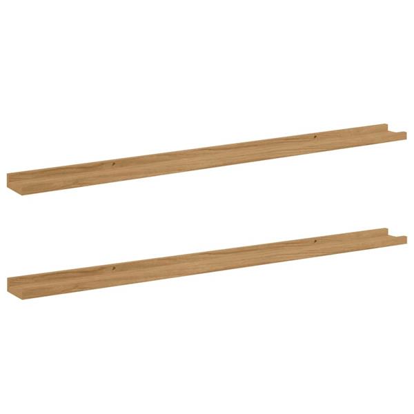 Grote foto vidaxl wandplank met plank 2 pcs bruin 115 x 9 x 3 cm bewerkt hout huis en inrichting woningdecoratie