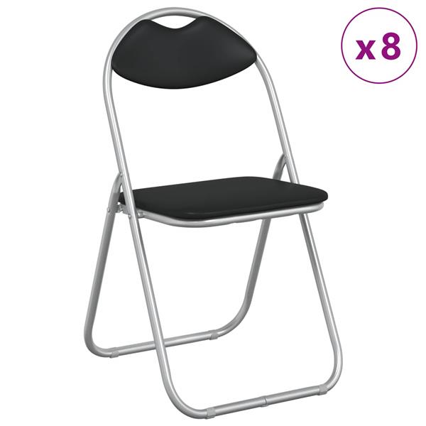 Grote foto vidaxl inklapbare stoel 8 pcs zwart en grijs 48 x 43 5 x 81 cm huis en inrichting stoelen