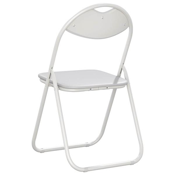 Grote foto vidaxl inklapbare stoel 2 pcs wit 48 x 43 5 x 81 cm nep leer huis en inrichting stoelen