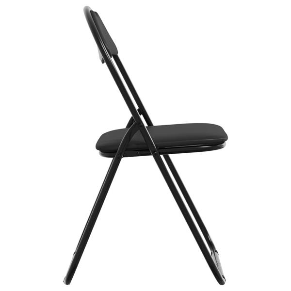 Grote foto vidaxl inklapbare stoel 8 pcs zwart 48 x 43 5 x 81 cm nep leer huis en inrichting stoelen