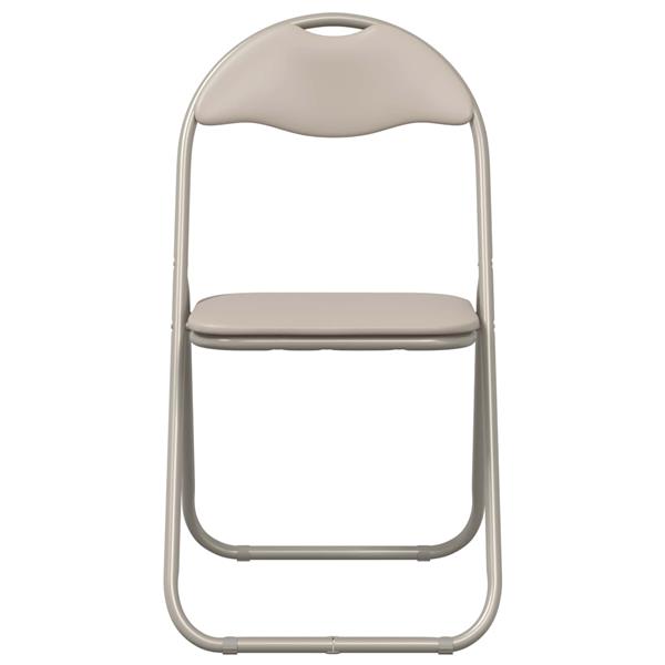 Grote foto vidaxl inklapbare stoel 8 pcs zand 48 x 43 5 x 81 cm nep leer huis en inrichting stoelen