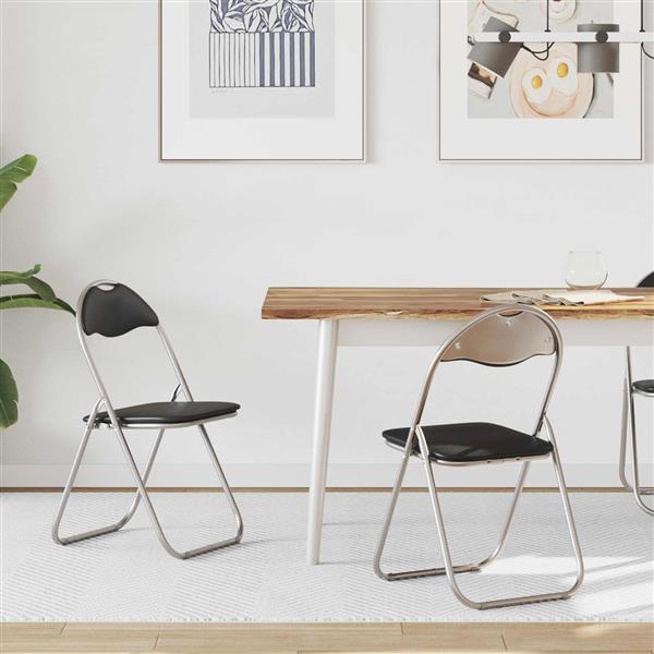 Grote foto vidaxl inklapbare stoel 2 pcs zwart en grijs 48 x 43 5 x 81 cm huis en inrichting stoelen