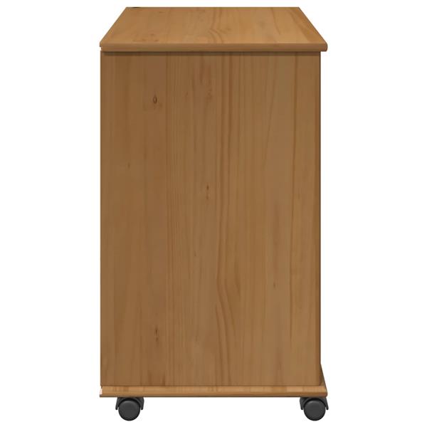 Grote foto vidaxl rolling kast honingbruin 63 5 x 39 x 65 5 cm massief vurenhout huis en inrichting overige