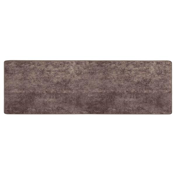 Grote foto vidaxl vloerkleedloper marsa grijs 100 x 350 cm polyester en pvc huis en inrichting vloerbedekking en kleden