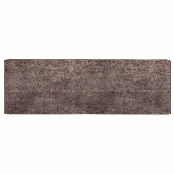 Grote foto vidaxl vloerkleedloper marsa grijs 100 x 300 cm polyester en pvc huis en inrichting vloerbedekking en kleden
