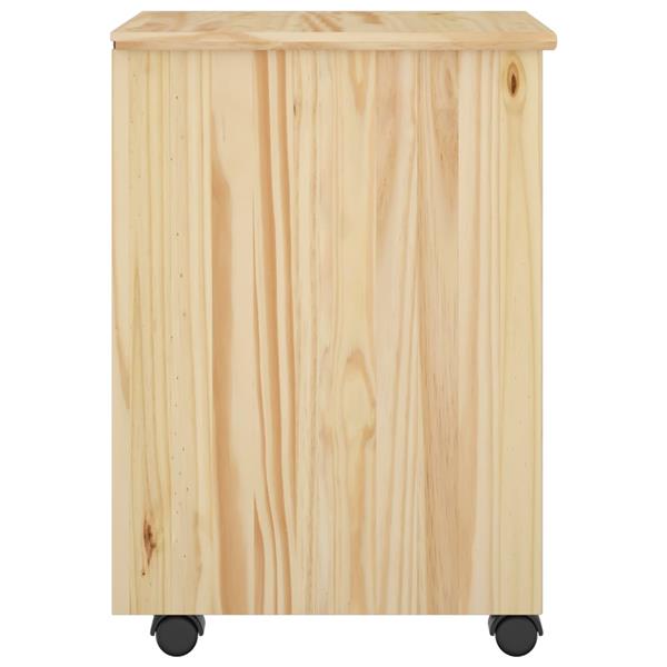 Grote foto vidaxl rolling kast met wiel bruin 34 x 39 x 56 cm massief grenenhout huis en inrichting overige