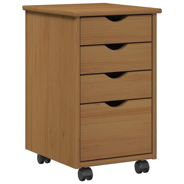 Grote foto vidaxl rolling kast honingbruin 34 x 39 x 56 cm massief grenenhout huis en inrichting overige