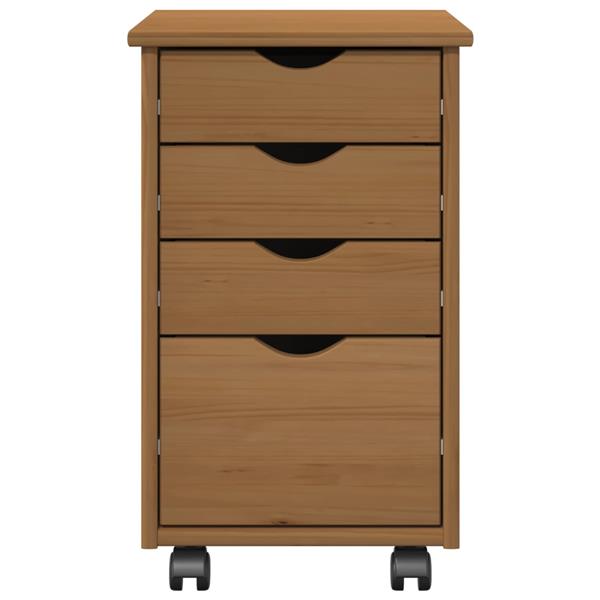 Grote foto vidaxl rolling kast honingbruin 34 x 39 x 56 cm massief grenenhout huis en inrichting overige