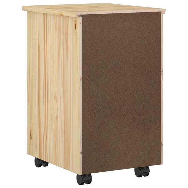 Grote foto vidaxl rolling kast met wiel bruin 34 x 39 x 56 cm massief grenenhout huis en inrichting overige