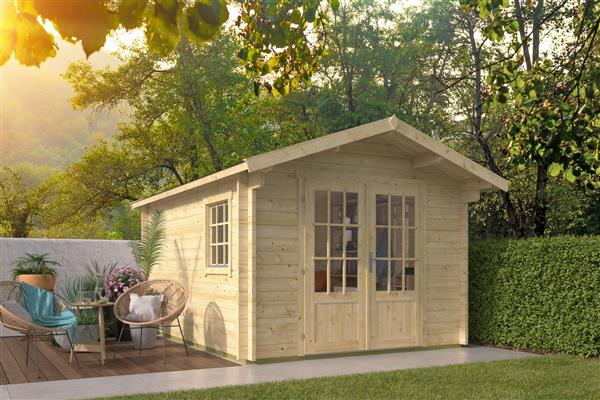 Grote foto blokhut tuinhuis peggie 40 mm onbehandeld tuin en terras tuinhuisjes en blokhutten