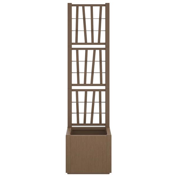 Grote foto vidaxl tuindruppel met trellis bruin 36 x 36 x 140 cm pp tuin en terras overige tuin en terras