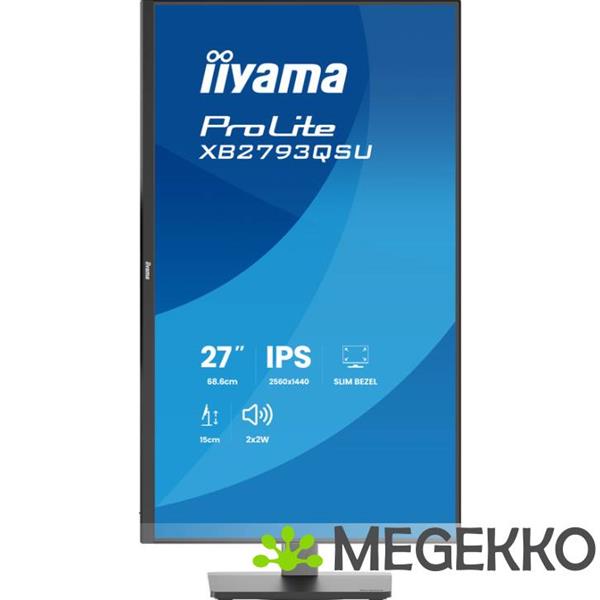 Grote foto iiyama prolite xb2793qsu b1 27 quad hd ips monitor computers en software overige computers en software