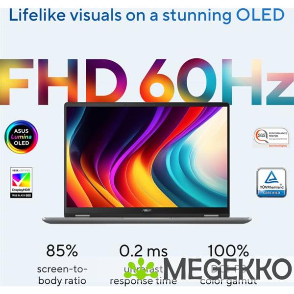 Grote foto asus vivobook 14 flip tp3407sa ql039w 14 intel core ultra 7 computers en software overige computers en software