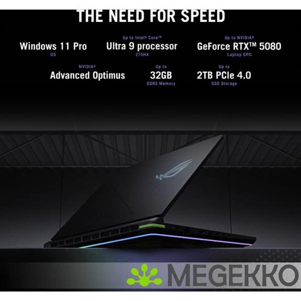 Grote foto asus rog strix g16 g615lp s5087w 16 intel core ultra 9 rtx 5070 gaming laptop computers en software overige computers en software