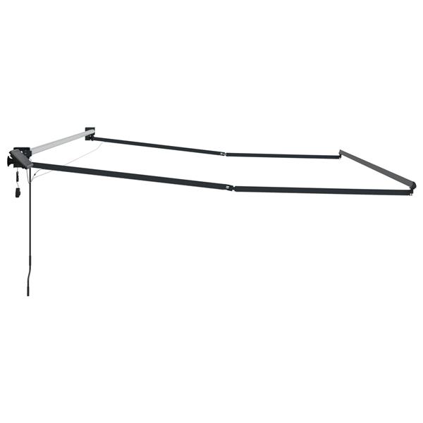 Grote foto vidaxl elektrisch uitschuifbaar zonnescherm frame antraciet 5 x 3 m tuin en terras overige tuin en terras