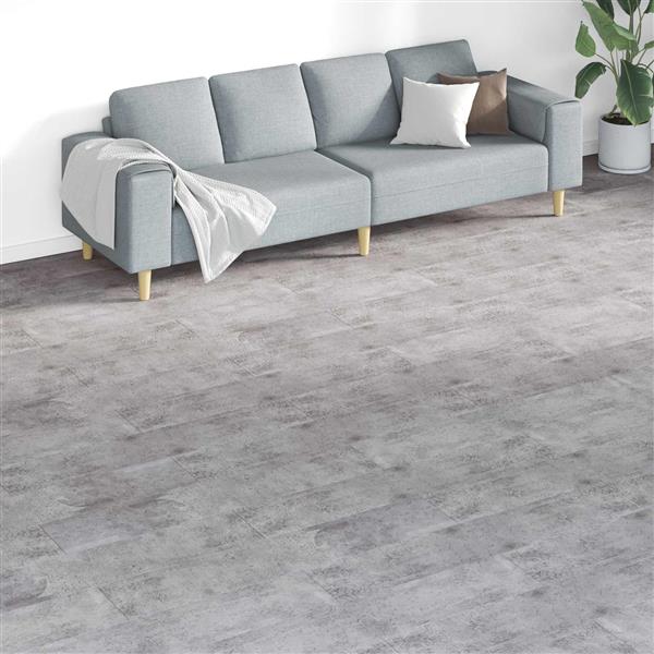 Grote foto vidaxl vloerplanken 18 pcs cementbruin 5 26 m pvc doe het zelf en verbouw tegels