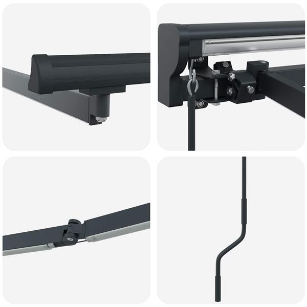 Grote foto vidaxl handmatige zonneschermframe met led antraciet 3 x 2 5 m aluminium tuin en terras overige tuin en terras