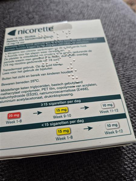 Grote foto nicotinepleisters nicorette 15 mg diversen overige diversen