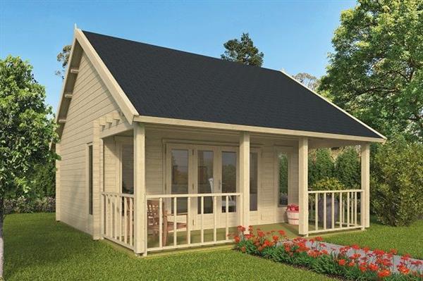 Grote foto blokhut tuinhuis olaug 44 mm vuren tuin en terras tuinhuisjes en blokhutten