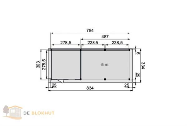 Grote foto vuren bosuil 300 x 300 en luifel 300 cm tuin en terras tuinhuisjes en blokhutten