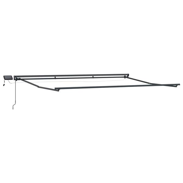 Grote foto vidaxl handmatige luifelhouder met led antraciet 4 x 2 m aluminium tuin en terras overige tuin en terras