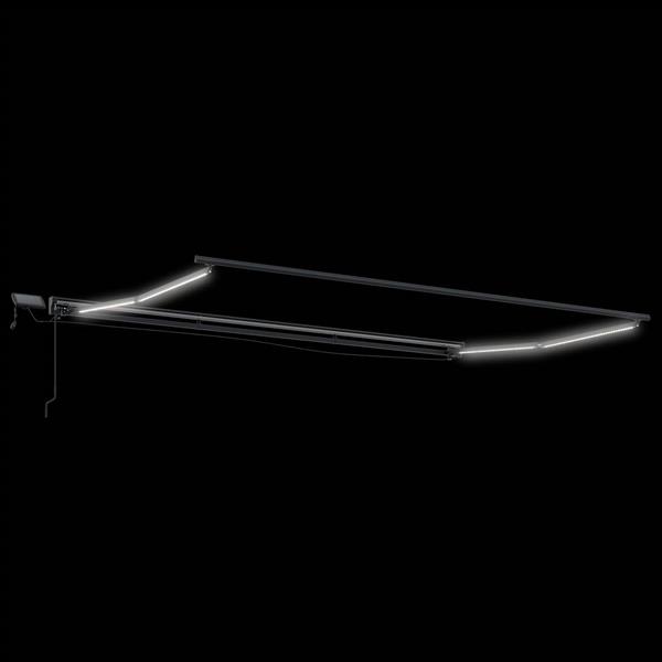 Grote foto vidaxl handmatige luifelhouder met led antraciet 4 x 2 m aluminium tuin en terras overige tuin en terras
