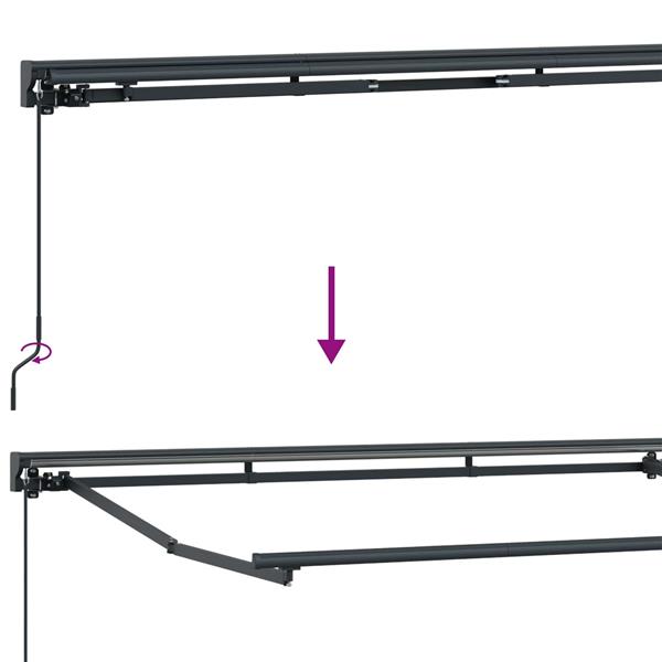 Grote foto vidaxl handmatige luifelhouder met led antraciet 3 5 x 2 m aluminium tuin en terras overige tuin en terras