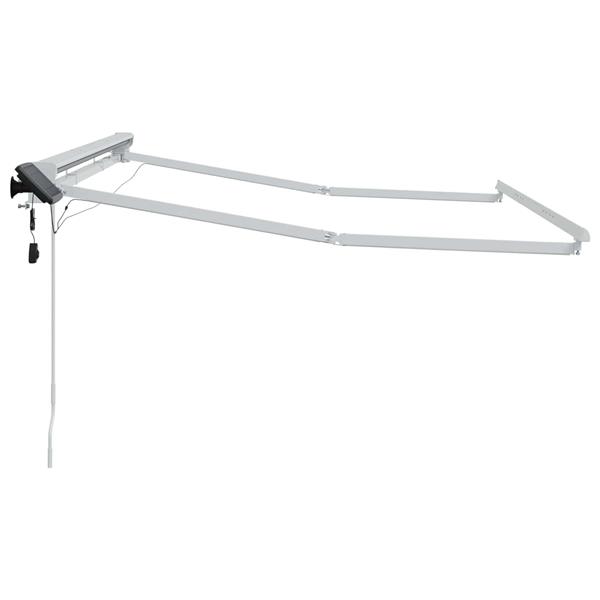 Grote foto vidaxl handmatige luifelhouder met led wit 3 x 2 5 m aluminium tuin en terras overige tuin en terras