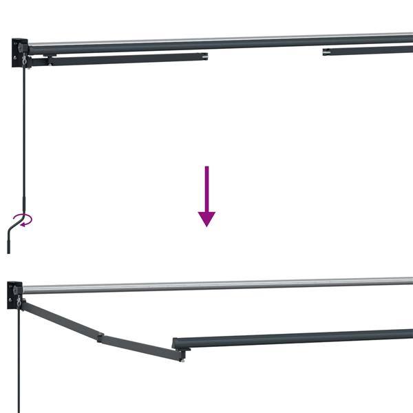 Grote foto vidaxl elektrisch uitschuifbaar zonnescherm frame antraciet 3 x 2 5 m tuin en terras overige tuin en terras