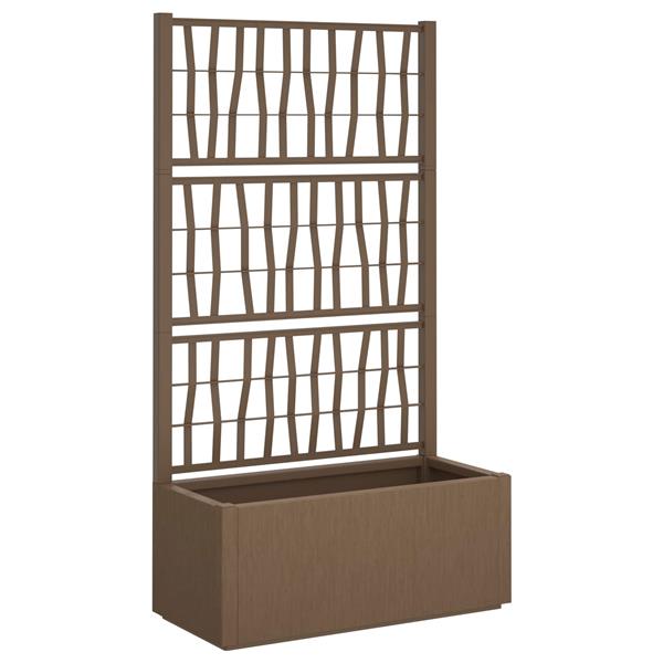 Grote foto vidaxl tuindruppel met trellis bruin 80 x 36 x 140 cm pp tuin en terras overige tuin en terras