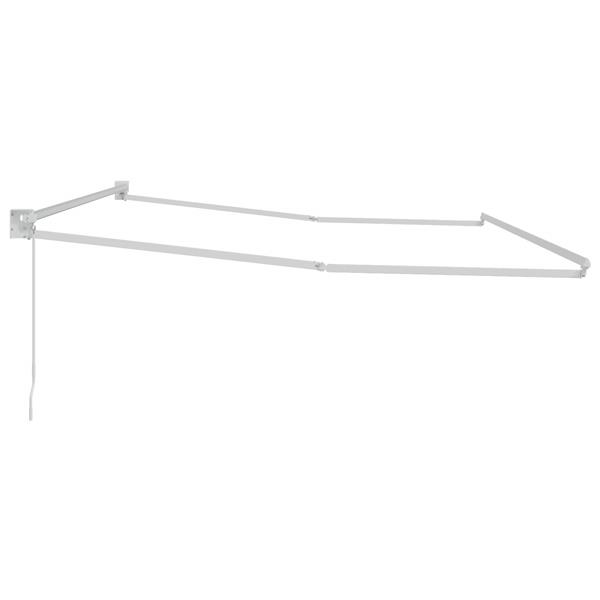 Grote foto vidaxl handmatig uitschuifbaar zonnescherm wit 4 x 2 m aluminium tuin en terras overige tuin en terras