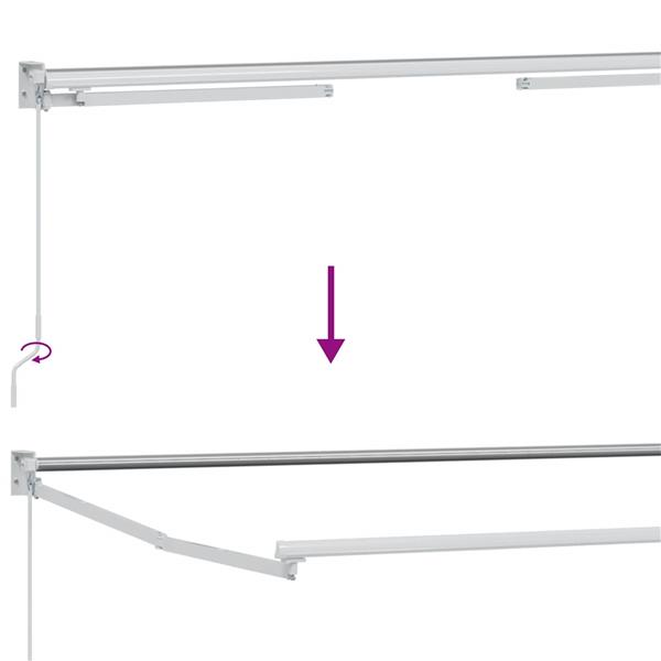Grote foto vidaxl handmatig uitschuifbaar zonnescherm wit 4 x 2 m aluminium tuin en terras overige tuin en terras