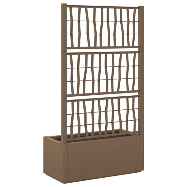 Grote foto vidaxl tuindruppel met trellis bruin 80 x 36 x 140 cm pp tuin en terras overige tuin en terras