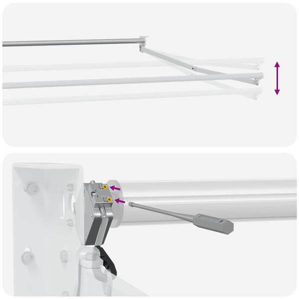 Grote foto vidaxl elektrisch uitschuifbaar zonnescherm frame wit 4 x 2 m tuin en terras overige tuin en terras