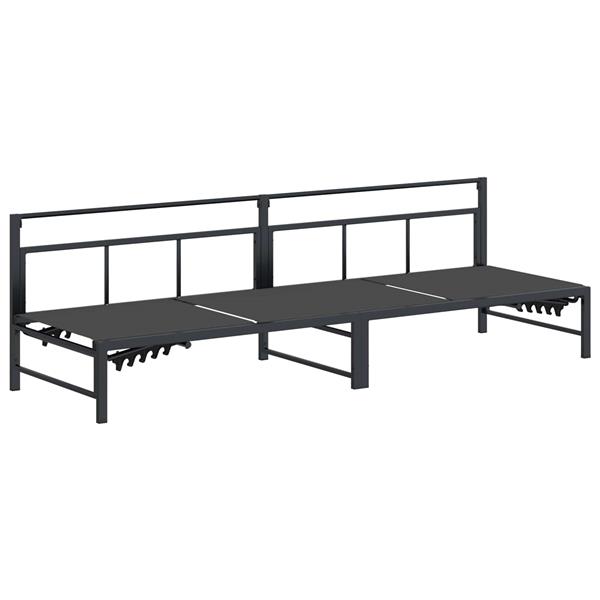 Grote foto vidaxl ligstoel zwart 200 x 62 x 59 5 cm textileen tuin en terras tuinmeubelen