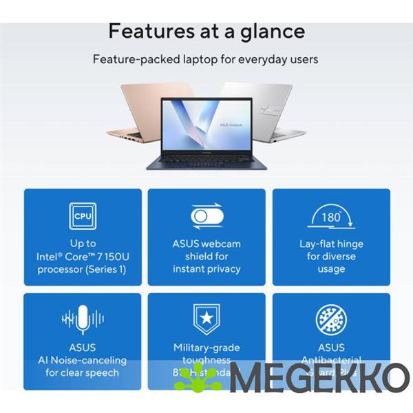 Grote foto asus vivobook 15 x1504va bq5508w 15.6 core 5 computers en software overige computers en software