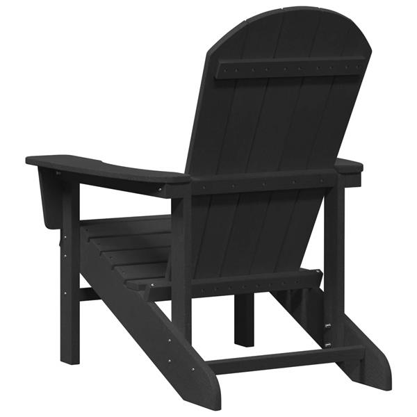 Grote foto vidaxl adirondack stoel zwart 82 x 74 x 92 cm hdpe tuin en terras tuinmeubelen