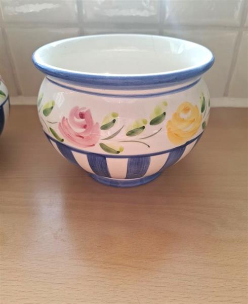 Grote foto 2 handgeschilderde portugese bloempotten tuin en terras bloempotten